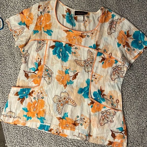 Vintage Y2K Baby Phat butterfly floral metallic thread side pocket pattern - Picture 1 of 6